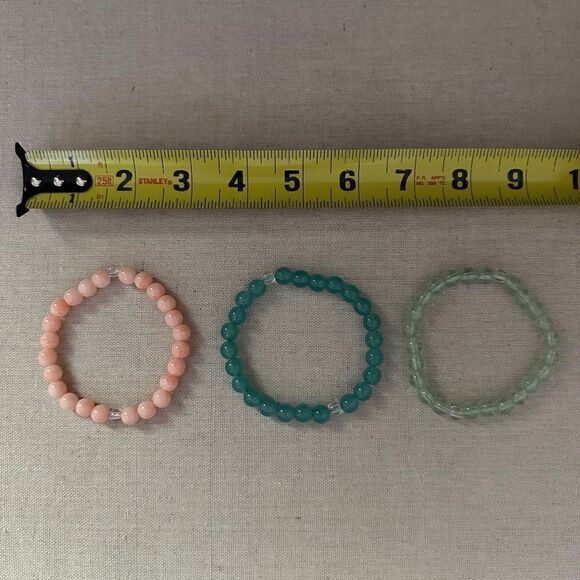 Set of 3 beaded stones with silver accent - set of 3 - Picture 8 of 8